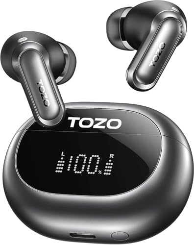 TOZO NC20 Kabellose In Ear Kopfhörer Bluetooth 6.0 ANC LDAC Hi-Res IPX8 | 6 Mikrofone mit KI-ENC für klare Anrufe, 32 EQ per App, Verbindung mit zwei Geräten, geringe Latenz, kabelloses Laden