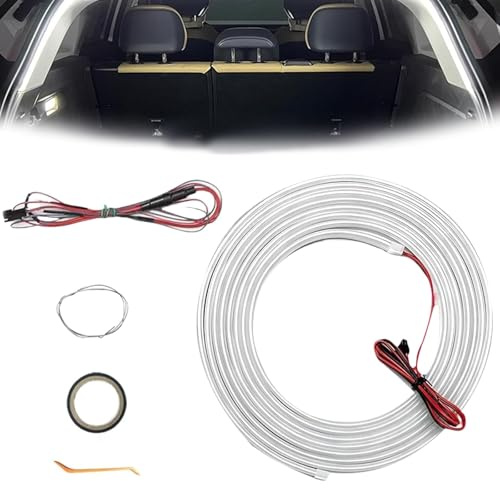 LEEWENYAN 4M Car Boot Light Strip Kofferraum Lichtstreifen, Statisch Fließender Kofferraum-Lichtstreifen, Kofferraumbeleuchtung LED, Kofferraums Licht für Fahrzeugbootdekoration
