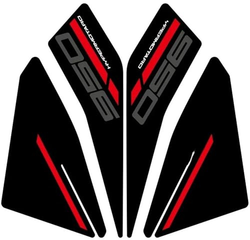 TAHDP Adesivo Per Serbatoio Laterale Per Ducati HYPERMOTARD 950, HYPERMOTARD 950 SP, Protezione Serbatoio, Impugnatura Ginocchio Protezione Serbatoio(ROSSO)