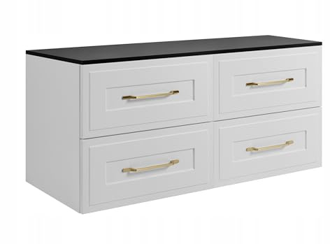 Rodan Moderne Möbel - Schrank Weiß, Schwarz - Möbelstück - Bastelregal – Bastelplatte 120,6 x 58,6 x 46 cm