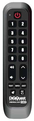 DIGIQUEST Telecomando EASY CLICK per tutte le TV con sistema IR – Semplice e Intuitivo, Tasti Grandi, Facile da Usare, Funzioni Essenziali, Ideale anche per strutture alberghiere e ospedaliere