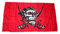 Flagge/Fahne Pirat Totenkopf ROT 90 x 150 cm Flaggen