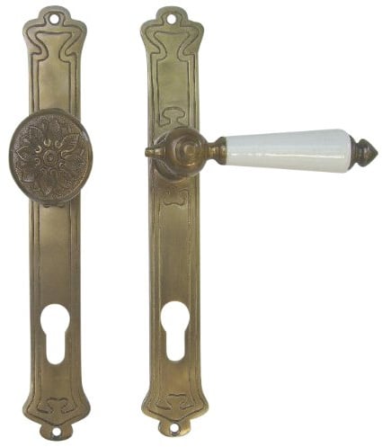 Wohnungstür Beschlag Jugendstil Art Deco Messing antik #29-3-AW-72
