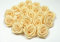 Rosen 3 cm x 10 Stück Satinrosen Aufnäher Deko Blumen Röschen zum Basteln Hochzeit kleine Rosenköpfe Farbe: Creme 824