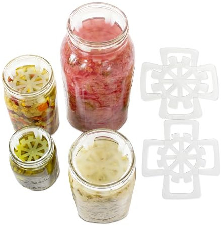 viscodisc Canning Buddies- Regular Mouth Mason Jar Canning Inserts, 12Pk- Helps Keep Your Pickled Fruits and Veggies Submerged Under The brine. by viscodisc
