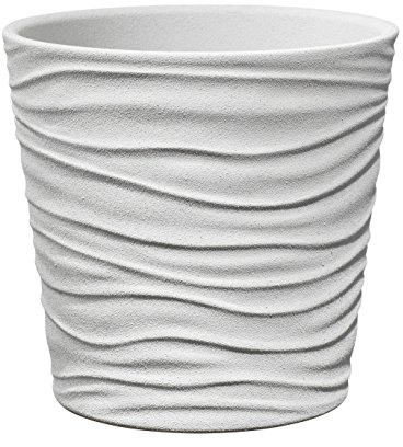 soendgen Céramique Pot, Sonora, Argile, weiß steineffekt, 21 x 21 x 21 cm