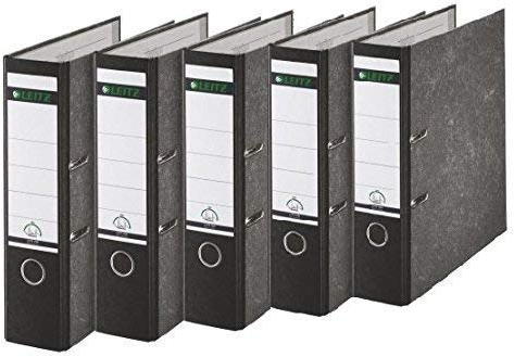 Leitz hochwertiger Ordner 180°, breit | 5er Pack, Schwarz , 1
