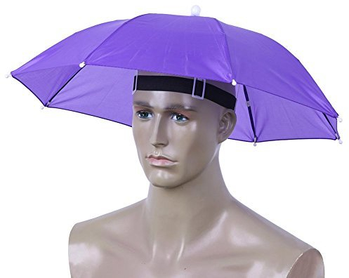 Broadroot Kopf-Regenschirm, Anti-Regen, zum Angeln, als Sonnenschirm, Hut für Erwachsene Einheitsgröße violett