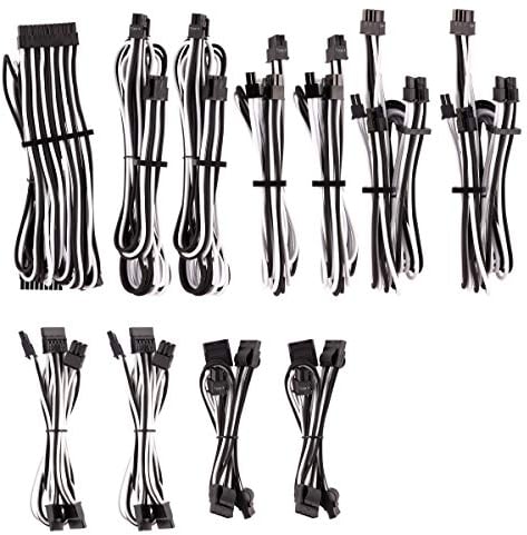 Corsair CP-8920227 Premium Individually Sleeved PSU Cables Pro Kit Type 4 Gen 4 – White/Black