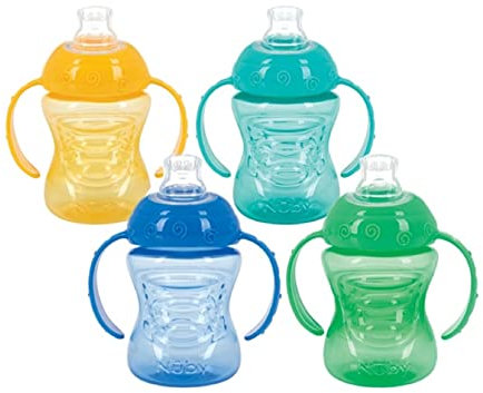 Nuby Poignée anti-déversement avec bec verseur N' Sip Cu CMV. Pack of 4