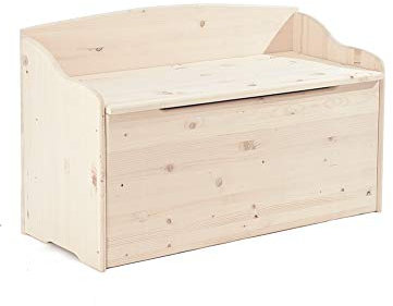 Kimono Casa Cassapanca con Schienale, Legno di Abete, H 60 x L 100 x P 40 cm