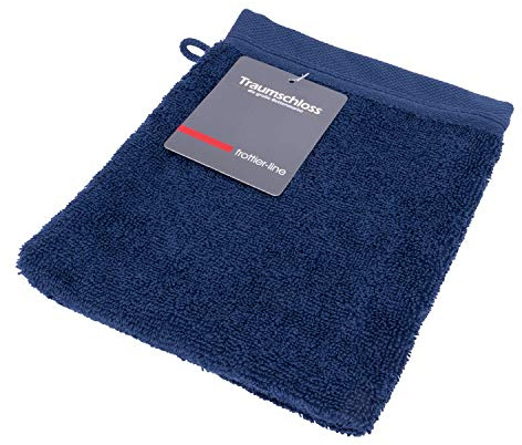 Traumschloss Waschandschuh »Frottier-Line« 100% Baumwolle | flauschig weich | dunkelblau | 16x21cm