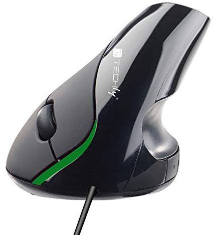 Techly 360806 Mouse Verticale Ottico Ergonomico USB Nero Nero