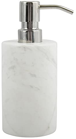 Spirella Seifenspender Sana | Flüssigseifen-Spender | Marmor | 300ml | Langliebig und Robust | Weiß, White, Standard