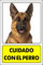 Pubblimania PASTOR ALEMÁN cuidado con el perro - Cartel de metal - Grosor 3 mm (Cm 20x30)