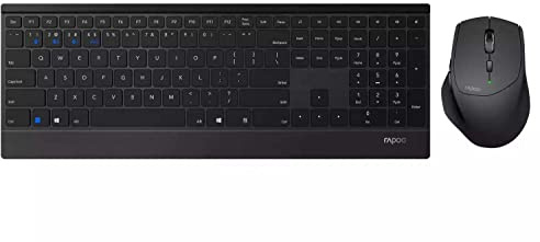 Rapoo 9500M Multi-mode Wireless Ultra-slim Desktop Combo Set - Black (QWERTY)