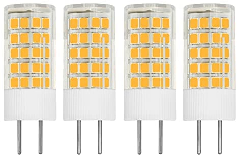 XIMNCHNI GY6.35 LED Lampe 4W - Ersetzt Halogen 35W/40W/50W - 12V Warmweiß 3000k - Bi-Pin Sockel JC Typ 2-Stifte - Led Glühbirnen G6.35 - 4er-Pack