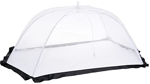 Spetebo XXL Insektenschutzhaube weiß - 116 x 65 cm - Große Lebensmittel Abdeckhaube - Nylon Fliegenhaube Kuchenabdeckung Speisehaube