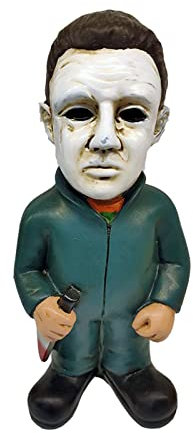 TPone Horror Movie Garden Gnomes, 7.5 Halloween Sculpture Horror Movie Decor,Horror Statues Figurines for Halloween Christmas Garden Decorations,Horror Figurines Collectors Gift (Myers)