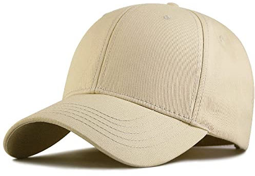 ISWMM Großer Kopfhut Sport XXL Übergröße Baseball Cap Big Head Hat Plus 60-65 cm, khaki