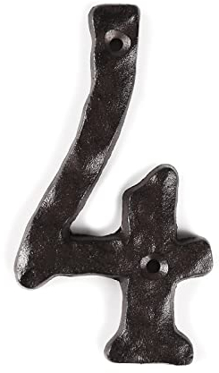 STCREE Numeri civici in ghisa 14,5 cm numeri casella postale numeri indirizzi per caselle postali appartamenti, hotel, porte, armadietti (4)