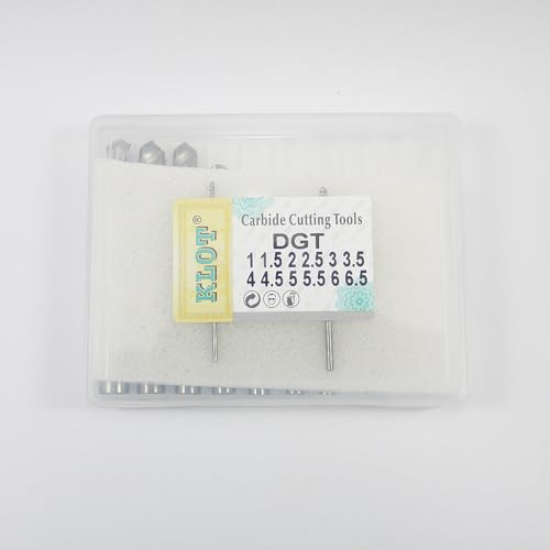 KLOT Industrial Grade 12 Sizes Set of Solid Carbide Drill Bit 1mm-6.5mm Straight Shank 2-Flute Twist Stub YG6X