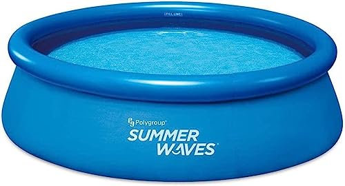 Summer Waves 8ft Quick Set Inflatable Above Ground Ring Pool, Garden Backyard Fun Family Friends Summer | Easy-Set Paddling Pool