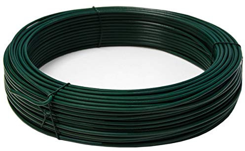 NEXTRADEITALIA 1PZ Filo di Tensione Diametro Ø 2,8 MM MATASSA da 100 MT PLASTIFICATO Verde per Rete E RECINZIONI