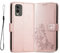 GOKEN Cover per Nokia C32, Custodia Flip PU Pelle TPU Portafoglio Custodie con Stand & Carte Slot & Disegni Rilievo, Chiusura Magnetica Telefono Case, Oro Rosa