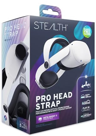 STEALTH PRO Head Strap Compatible with Meta Quest 2, Lightweight and Comfortable Fully Adjustable, Padding for Enhanced Comfort
