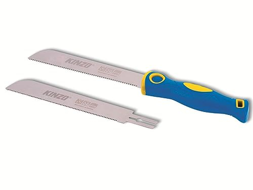 Kinzo Japansäge Set – Feinsäge mit 2 Wechselklingen – 17 und 22 TPI – Präzise Ryoba Japansäge für Holzarbeiten – Mit Rutschfestem Griff – Kleine Säge für Feinarbeiten
