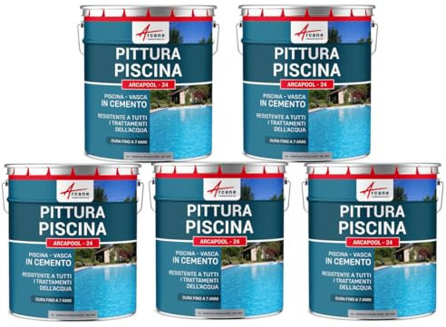 Beton-Poolfarbe - ARCAPOOL Grau Blau Pool In der Nah - 5 x 10 L