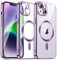 JETech Weiche Klar Hülle für iPhone 14 6,1 Zoll, Kameraschutz Vollständiger, Kompatibel mit MagSafe Kabellosem Laden, Stoßfest Elektroplattiert TPU Handyhülle (Helles Lila)