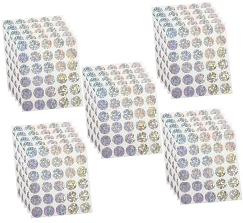 ifundom 25 Blätter Rubbelkarten-aufkleber Hologramm Aus Lottoschein-scratcher Kratzbare Aufkleber Kratzen Glitzer Fahrkarten Selber Machen Karte Ziehen Runden Papier