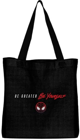 Marvel Be Greater Be Yourself Morales BWMAGAGBB001 Tote Bag, Unisex, Schwarz, Größe T/U, Schwarz, 38 X 42 CM, Utility
