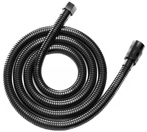 Tubo doccia nero 200 cm acciaio inox antitorsione connessione universale tubo per doccia nero 2 mt tubo doccia flessibile nero 2m tubo flessibile doccia nero 2 metri tubo nero per doccia
