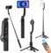 Amayo - Magnete Selfie Stick per MagSafe Cellulare Treppiede per Smartphone Bluetooth Tripod Telecomando Selfie Stick Supporto Magnetico Accessori per iPhone 12, 13, 14, 15 Huawei, Samsung (Nero)