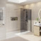 NRG 1400 x 1950mm Walk in Shower Enclosure 8mm Smoked Easy Clean Glass Wet Room Screen Panel