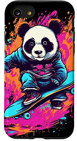 Pandabär Skateboard Skateboarder Skateboard Graffiti Hülle für iPhone SE (2020) / 7 / 8