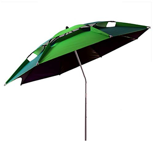 MaiBuL LNNW Fishing Angelschirm Großer Angelregenschirm 2.2m / 2,4 m Dicker Regenschutz dreifache Regenschutzfischerei-Regenschirm Stütze für Angler (Color : A, Size : 2.4M)