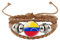 Pulsera Con La Bandera De Venezuela,Pulsera Con La Bandera De Venezuela De Cuero Hecha A Mano Con Cúpula De Cristal Punk De La Bandera De Venezuela,Brazaletes Vintage Ajustables De Venezuela Par