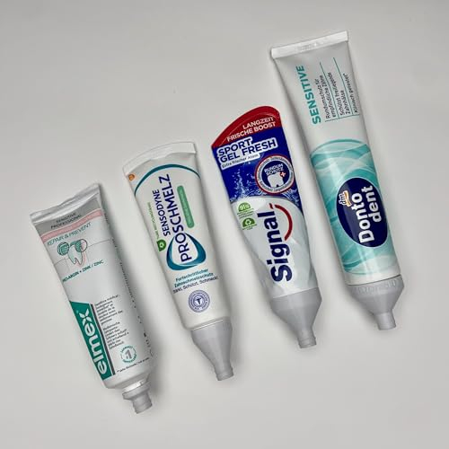 Zahnpastaspender Adapter Set für Elmex/Aronal, Signal, Sensodyne, Donto Dent