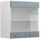 Vicco Hängeschrank R-Line, Wandhängeschrank, Blau-Grau/Weiß, 60 cm mit Glastüren