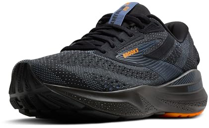 Brooks Men’s Adrenaline GTS 24 Supportive Running Shoe, Black/Country Blue/Orange, 13 UK