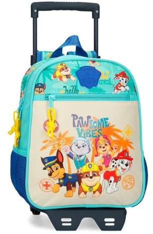 Paw Patrol Paw Patrol Pawsome Vibes Vorschulrucksack mit Trolley, blau, 23 x 28 x 10 cm, Polyester, 5,88 l, blau, Vorschulrucksack mit Trolley