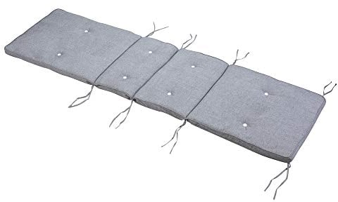 DETEX® Auflage Liege Baumwolle Gartenliege Wetterfest Atmungsaktiv Polsterauflage Liege Garten Gartenpolster Liegenauflage 195cm Grau mehliert