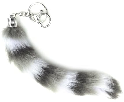 purpleflame Fuchsschwanz Anhänger 25cm Kleine Tier Schwanz Keychain Schlüsselring Tasche Zusätze Auto Schlüsselketten Anhänger Weich Flaumig Deko Natürliche Farbe
