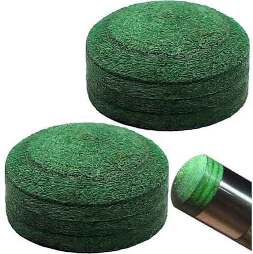 Dinntty 2 Stück Pool-Spitzen, Snooker-Spitzen, Leder-Pool-Queue-Spitzen, Billard-Spitzen, Snooker-Queue-ersatzspitzen, Pool-Stick-Spitzen