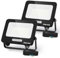 Aigostar LED Strahler Außen Innen 30W 2450LM Kaltweiss 6500K Scheinwerfer IP65 Wasserdicht LED Außenstrahler für Hell Garten Garage Sportplatz Hof Fluter. 2 pcs