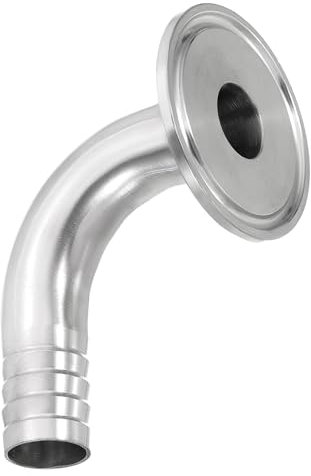 PATIKIL 90 Degree Elbow Tri Clamps Hose Barb, Sanitary Hose Barb Pipe Fitting 3/4 in Tube 50.5MM Ferrule (1.5 Tri Clamps) 304 Stainless Steel for Brewery Winery Food Processing Equipment
